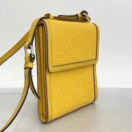 Gucci-Gucci Yellow Leather Shoulder Bag-Yellow