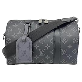 Louis Vuitton-Sac à bandoulière Keepall City Monogram Eclipse de Louis Vuitton-Noir
