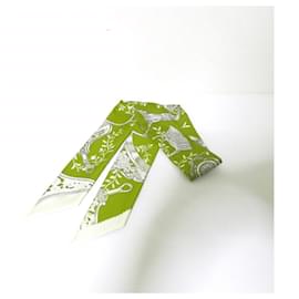 Hermès-Hermes Saddlemaker's Bouquet Twilly Scarf-Orange