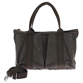 Hermès-Sac à main Caravan Horizontal MM d'Hermès-Orange,Marron foncé