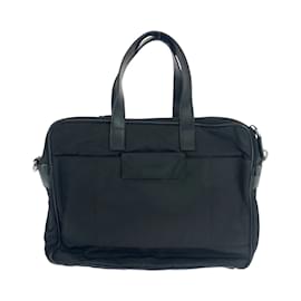Prada-Prada Tessuto Triangle Logo Plate Shoulder Bag-Black