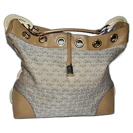 Bolsa Anya Hindmarch de couro e lona marrom bege Marrom Bege