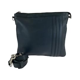 Gucci-GUCCI Dark Grey Leather Shoulder Bag Pochette-Dark grey