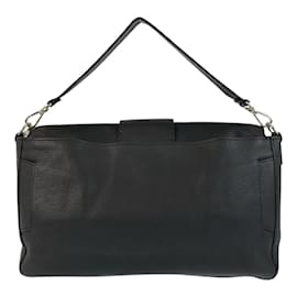 Fendi-Sac à épaule Fendi Selleria Mamma Bucket en cuir noir-Noir