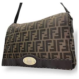 Fendi-Sac messager Fendi à motif Zucca-Marron