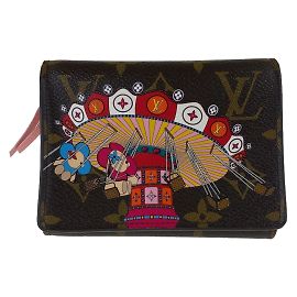 Portafoglio Victorine Monogram Vivienne di Louis Vuitton Marrone Rosa