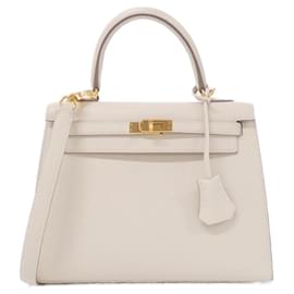 Hermès-Hermès Kelly 25-Blanc