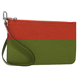 Louis Vuitton-LOUIS VUITTON Epi Neverfull PM Pouch Orange LV Auth BA1936-Orange
