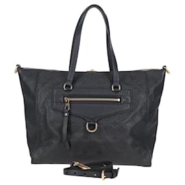 Louis Vuitton-LOUIS VUITTON Monogram Empreinte Lumineuse PM Tote Bag Black M93410 Auth 124191A-Black