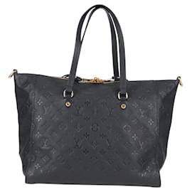 Louis Vuitton-LOUIS VUITTON Monogram Empreinte Lumineuse PM Tote Bag Black M93410 Auth 124191A-Black