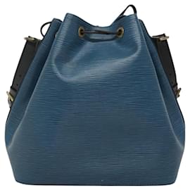 Louis Vuitton-LOUIS VUITTON Epi Petit Noe Shoulder Bag Bicolor Black Blue M44152 Auth 122126-Black,Blue