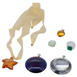 Conjunto de 4 copos Baccarat com anel laranja e verde Auth 121496 Verde Laranja