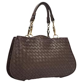Autre Marque-BOTTEGA VENETA INTRECCIATO Hand Bag Leather Brown Gold 122139 Auth 124608-Brown,Golden