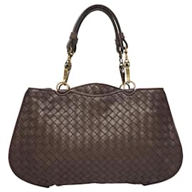 Autre Marque-BOTTEGA VENETA INTRECCIATO Hand Bag Leather Brown Gold 122139 Auth 124608-Brown,Golden