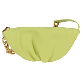Autre Marque-BOTTEGA VENETA The Chain Pouch Leather Yellow Gold Auth 123813AM-Golden,Yellow