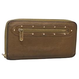 Louis Vuitton-LOUIS VUITTON Suhari Zippy Wallet Leather Bronze M95701 LV Auth fm4650-Bronze