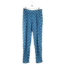 Chloé Pantaloni slim in seta blu Blu