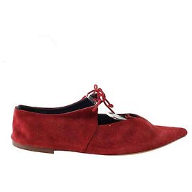 Céline Ballerines en daim bordeaux Bordeaux