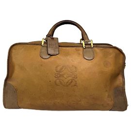 Vintage Loewe Amazona Leder-Duffelbag Gelb