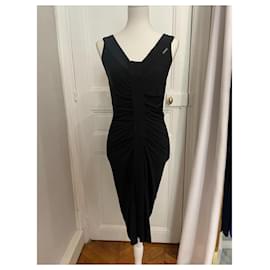 John Galliano-Dark Draped Dress-Black