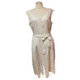 Robe en lin rayée Agnès b. Beige Blanc Beige Blanc cassé