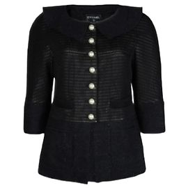 Chanel Peter Pan Tweedjacke Schwarz