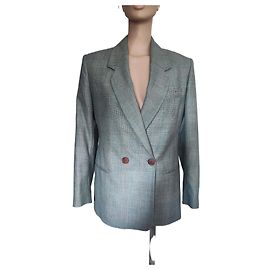 Autre Marque Blazer Prince de Galles Vert Laine Vert clair