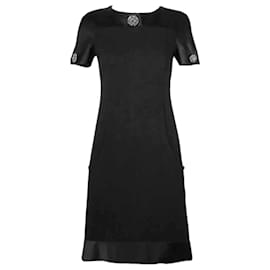 Chanel-Black Dress with Gripoix Buttons-Black,Grey