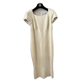 Chanel Moon Pearl Tweed Kleid Weiß Weiß