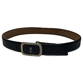 Vintage Yves Saint Laurent Leather Belt black Black