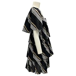 Sonia Rykiel-Sonia Rykiel Black Multi Striped Layered Dress-Black