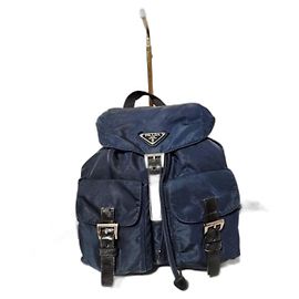 PRADA Nylon Vela Mittelrucksack Marineblau/Schwarz Schwarz Marineblau