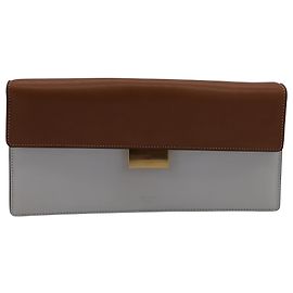 Céline Clutch Bicolor Celine em Couro de Bezerro Natural Multicolorido Multicor