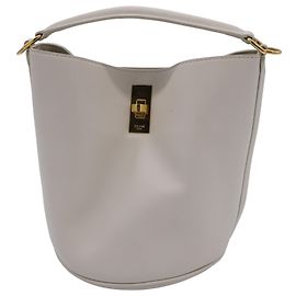 Céline Bolsa Celine Teen Bucket 16 em couro branco Branco