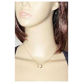 Louis Vuitton-Louis Vuitton Monogram Au750 Pink Gold Mother of Pearl Pendant Necklace-Pink