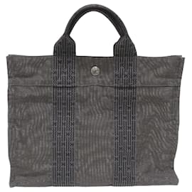 Hermès-Hermes Herline Canvas Tote Bag-Grey