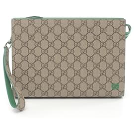 Gucci-Gucci GG Supreme Coated Canvas Clutch Bag-Brown,Beige