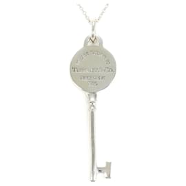 Tiffany & Co-Tiffany Round Key Silver Necklace-Silvery,Metallic