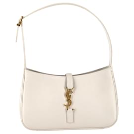 Saint Laurent-Saint Laurent Le 5 à 7 Shoulder Bag in White Calf Leather -Other