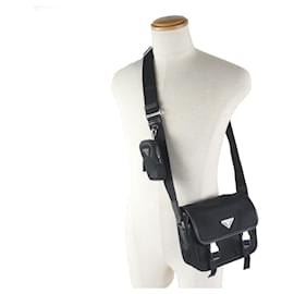 Prada-Prada 2VD034 Tessuto Saffiano Shoulder Bag-Black