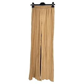 Anine Bing Beige plissierte Hose Kamel