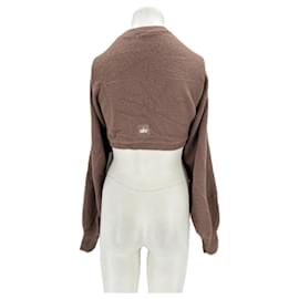 Yves Salomon-Cardigan crop marron-Brown