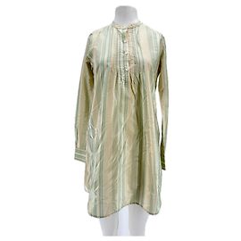 Camicia Aspesi in seta con strisce di raso verde Verde