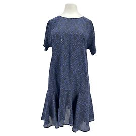 Ba&Sh Black and Navy Silk Short Dress Size 34 Black
