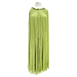 Autre Marque-Robe en soie verte-Green