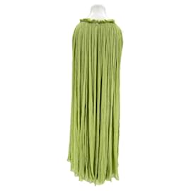 Autre Marque-Robe en soie verte-Green