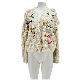 Mother Strickjacke aus weißer Baumwolle S Weiß