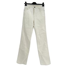 Autre Marque Jean droit blanc en coton taille 26 Blanc