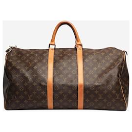 Louis Vuitton-Brown Monogram Keepall travel duffle bag-Brown