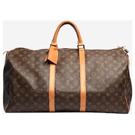 Louis Vuitton-Brown Monogram Keepall travel duffle bag-Brown